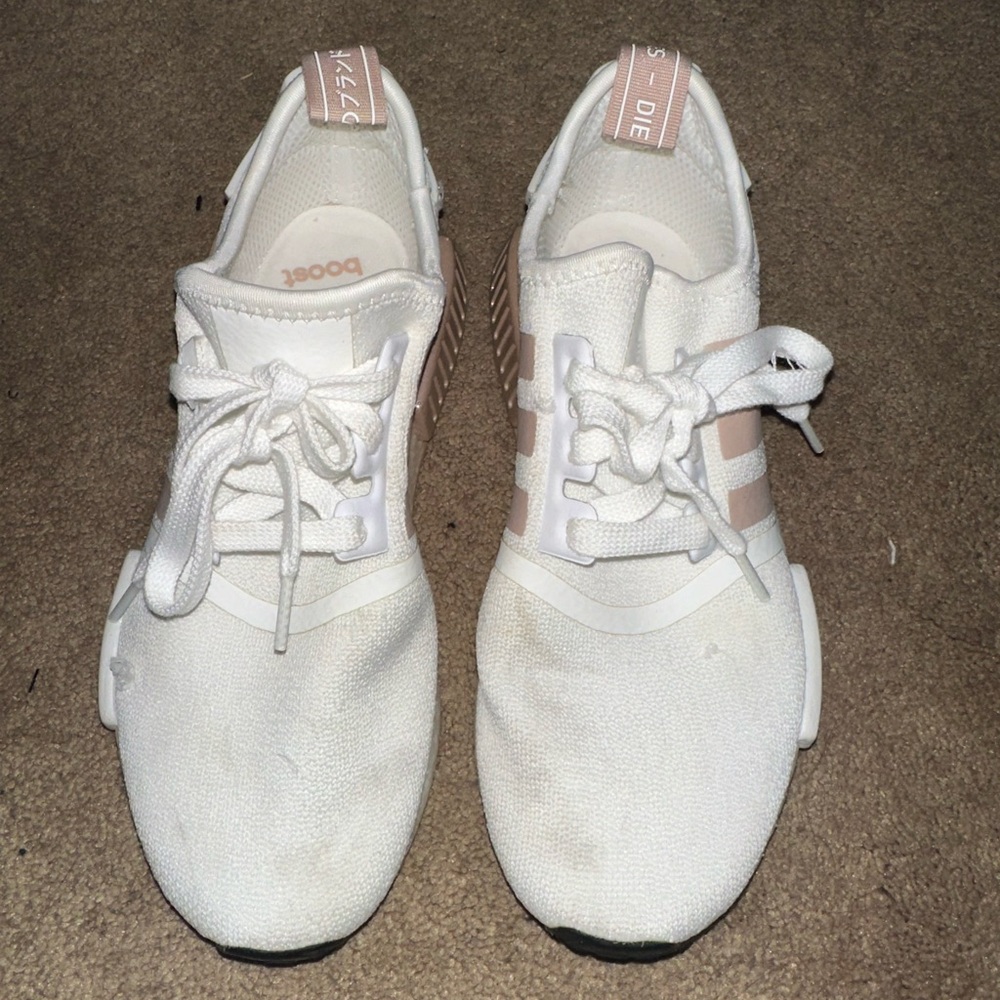 Adidas running shoes - off white + pink